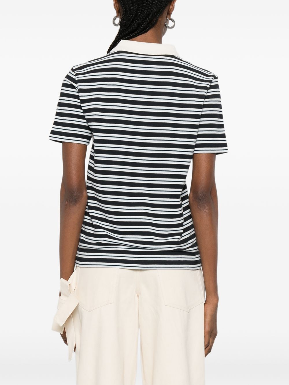 Polo con colletto a righe in beige e blu A.P.C. - donna 