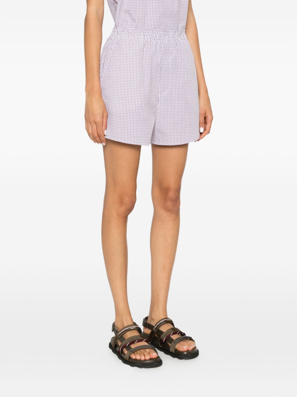 Pantaloncini a quadretti in bianco e marrone A.P.C. - donna 
