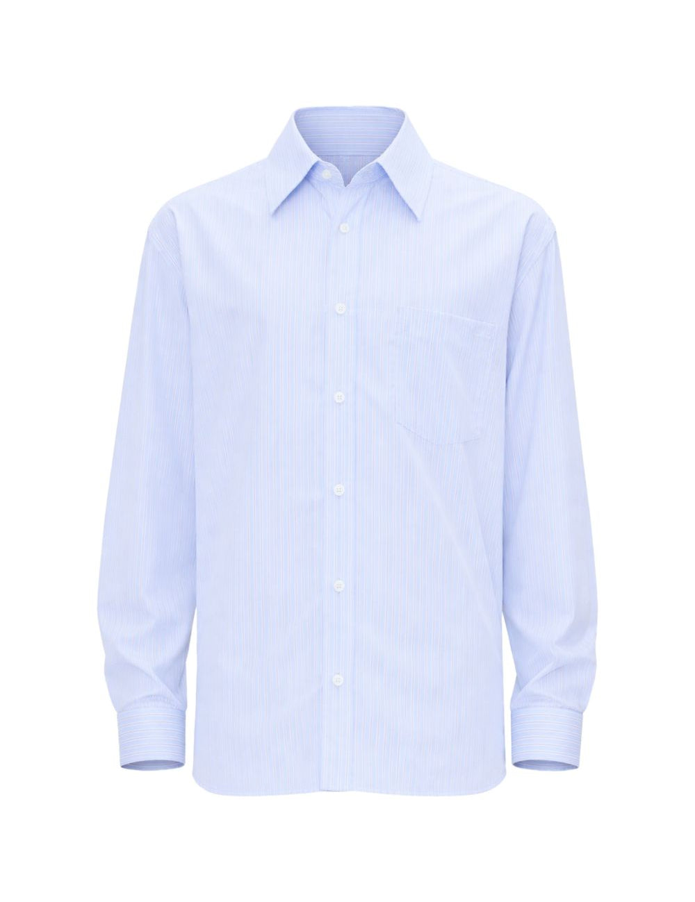 Camicia a righe in cotone con dettaglio tasca in azzurro A.P.C. - uomo 