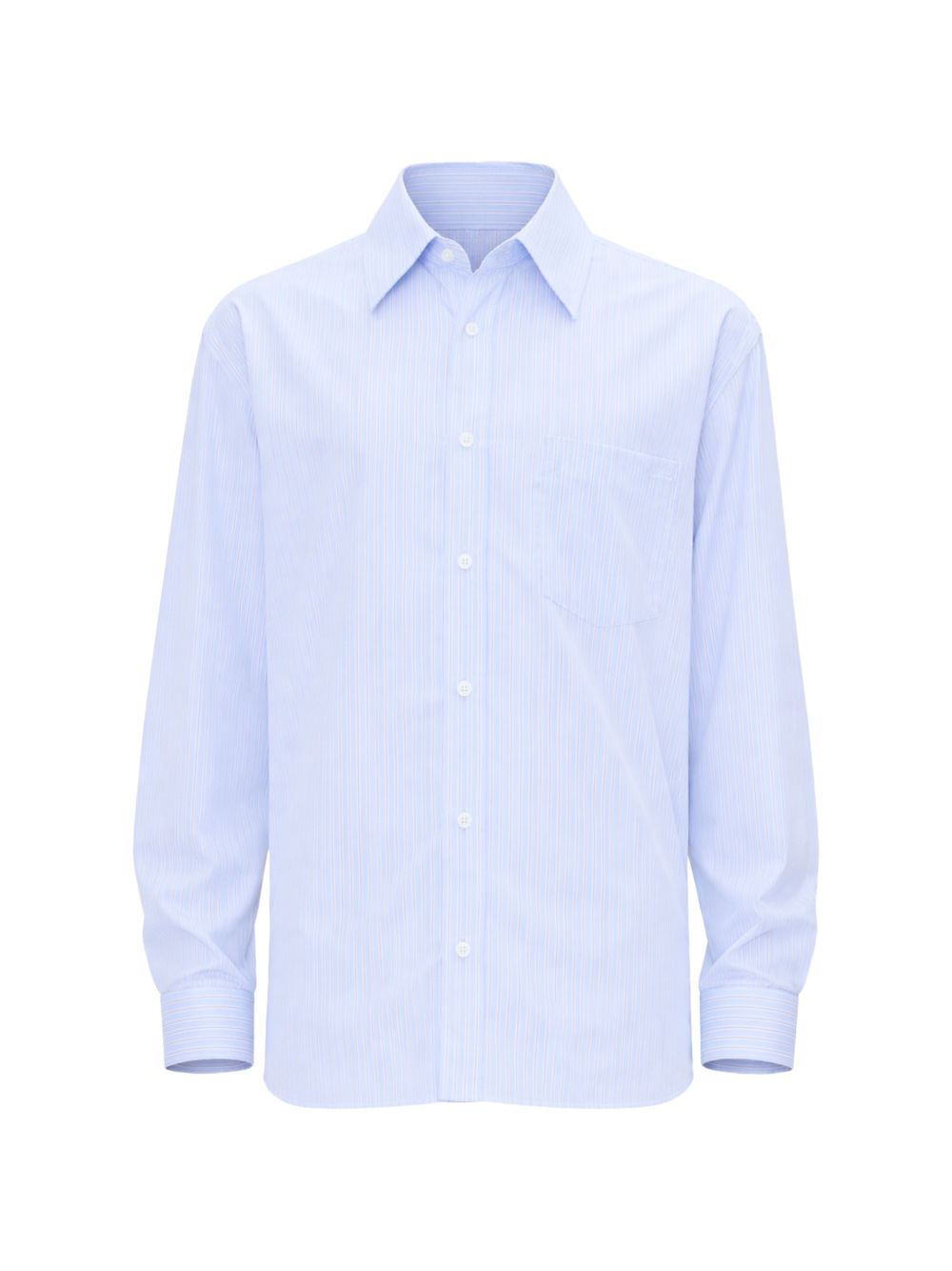Camicia a righe in cotone con dettaglio tasca in azzurro A.P.C. - uomo 