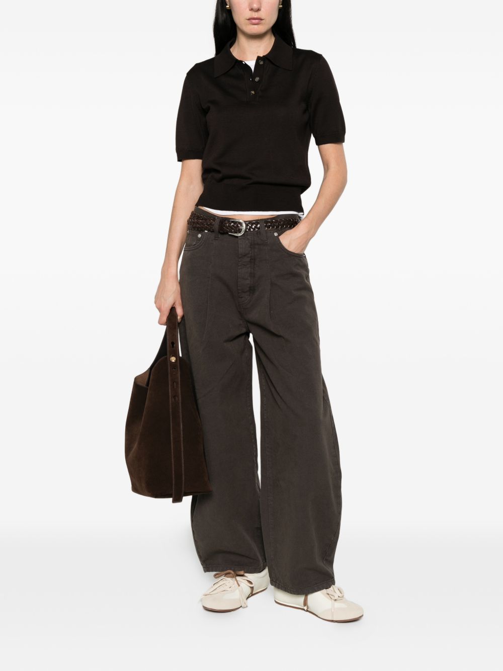 Polo amaniche corte in marrone A.P.C. - donna 