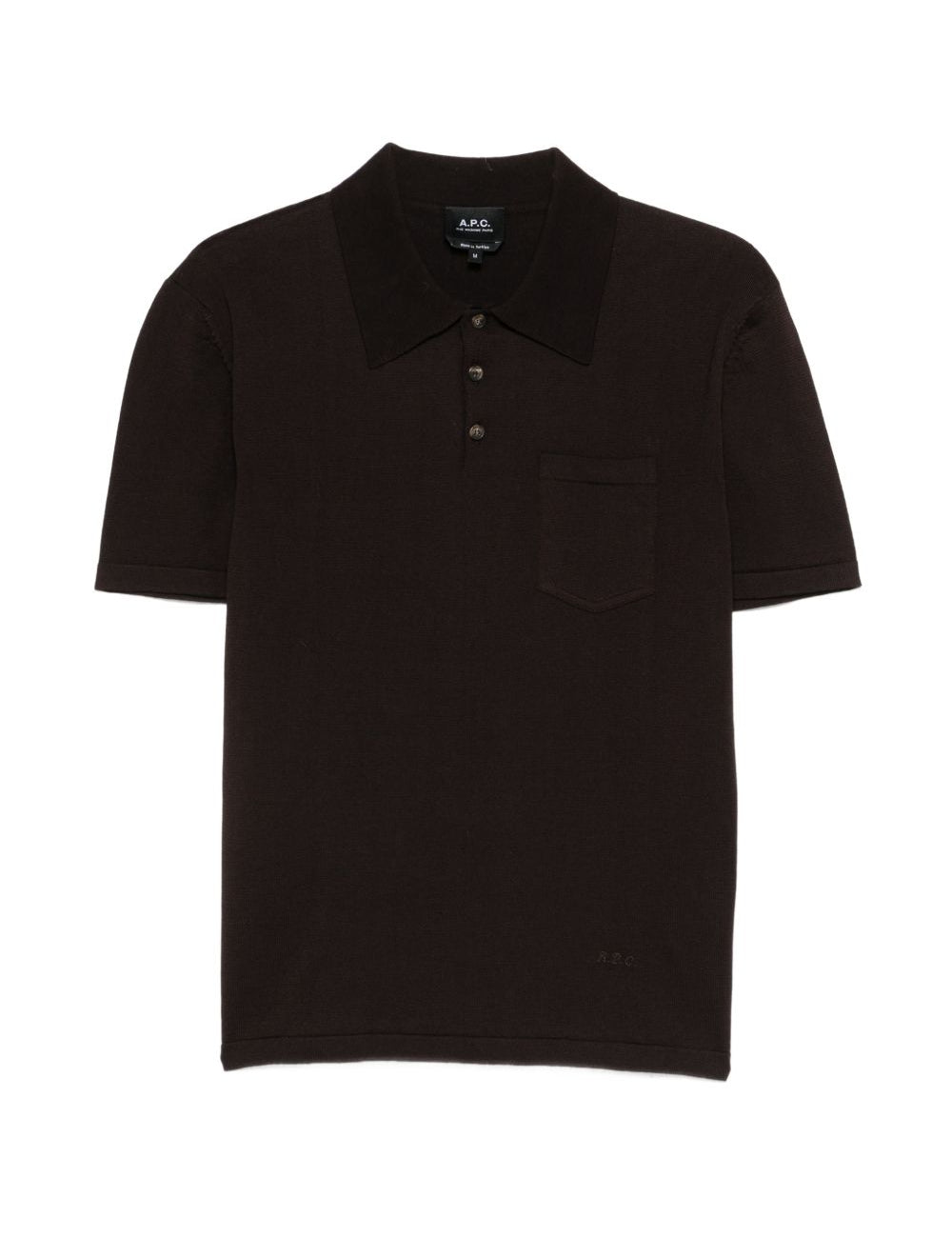 Polo con tasca sul petto in marrone A.P.C. - uomo 