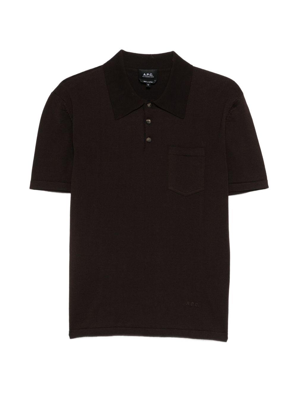 Polo con tasca sul petto in marrone A.P.C. - uomo 