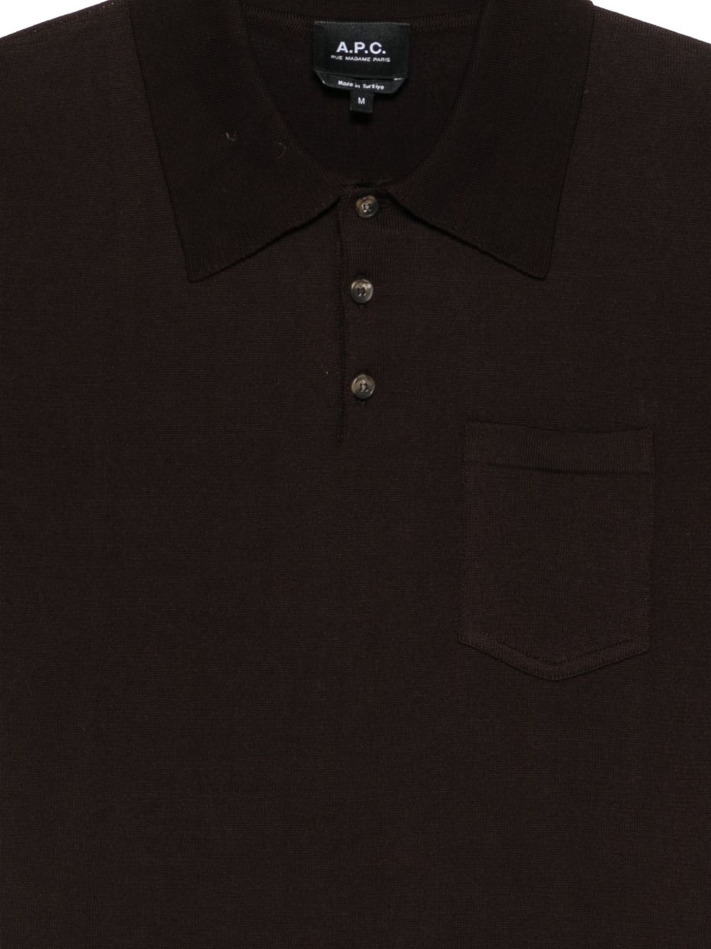 Polo con tasca sul petto in marrone A.P.C. - uomo 