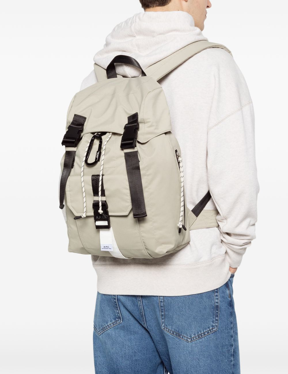 Zaino con fibbia in beige A.P.C. - uomo 