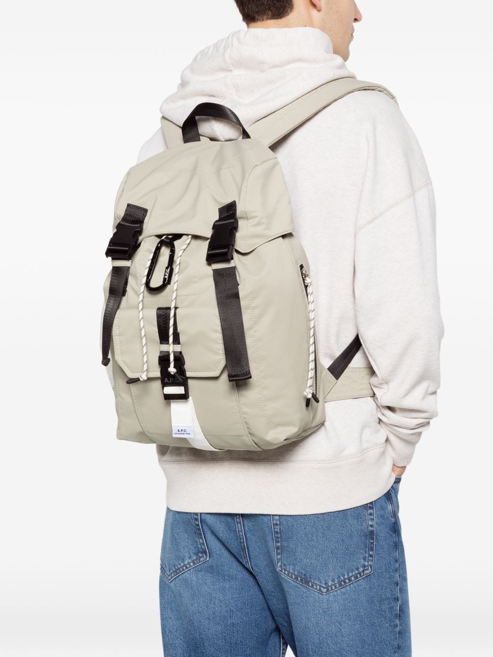 Zaino con fibbia in beige A.P.C. - uomo 