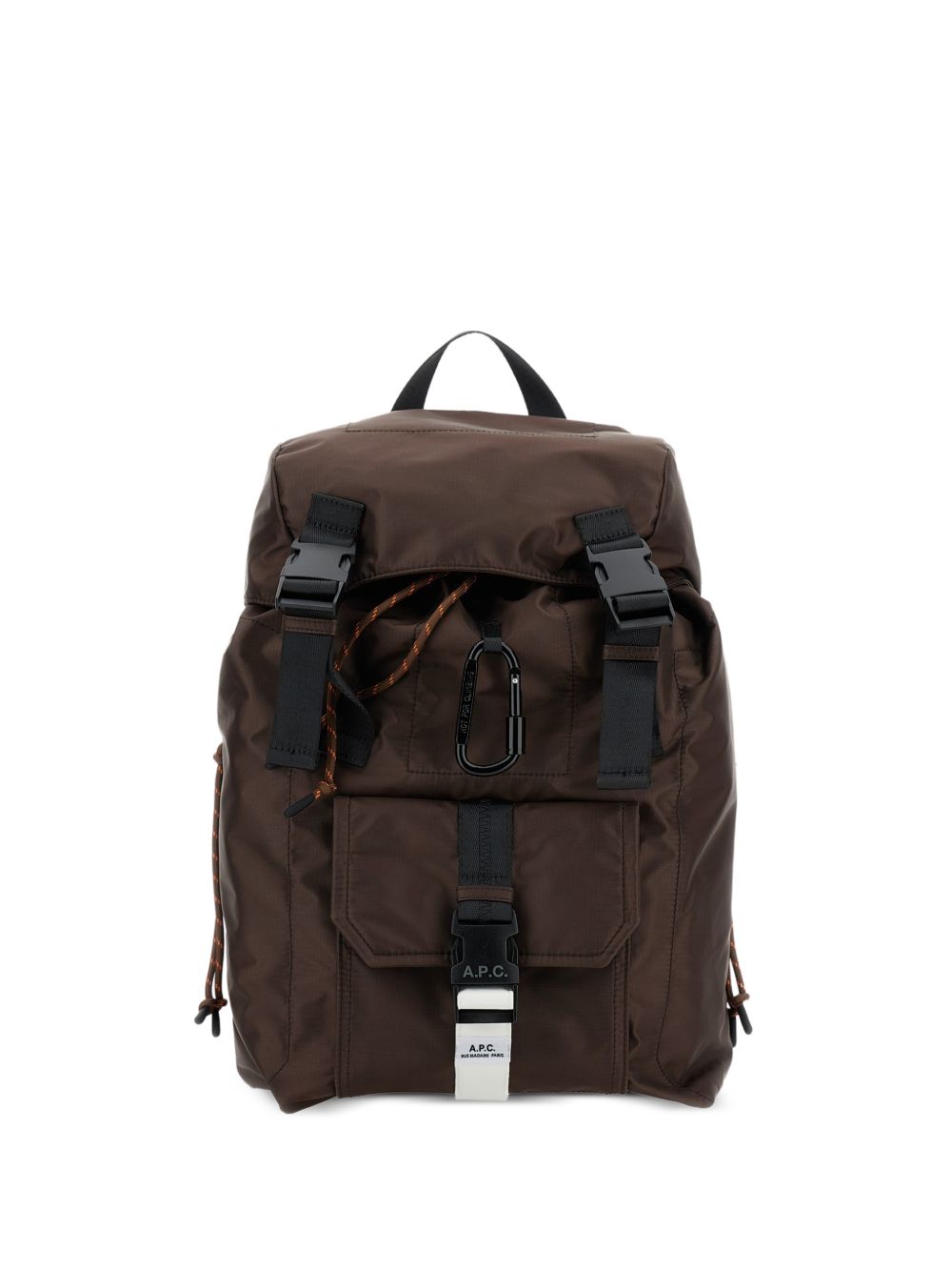 Zaino con fibbia e logo in marrone A.P.C. - uomo 