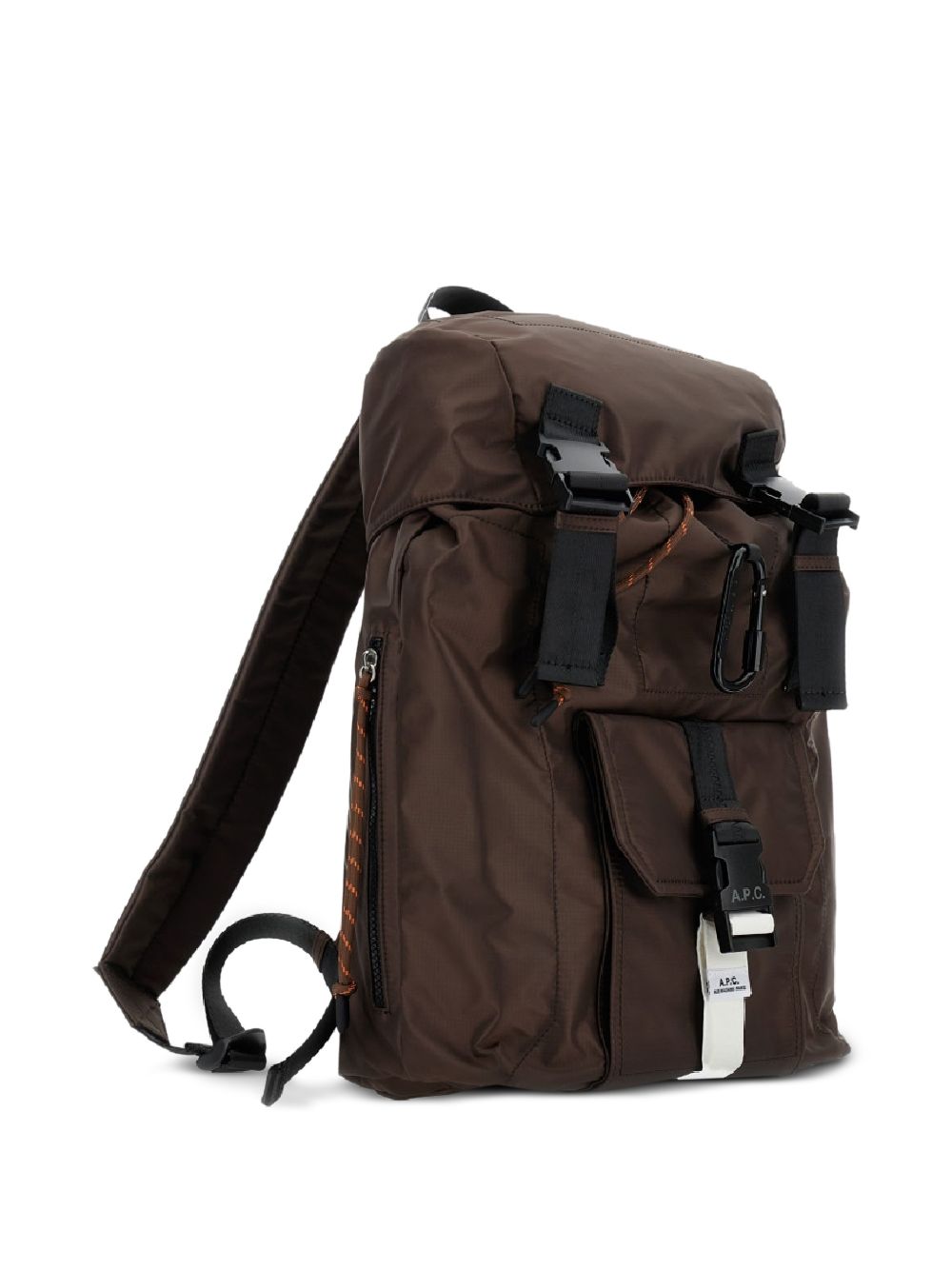 Zaino con fibbia e logo in marrone A.P.C. - uomo 