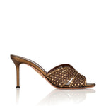Mules crystal lover in marrone Aquazzura - donna 