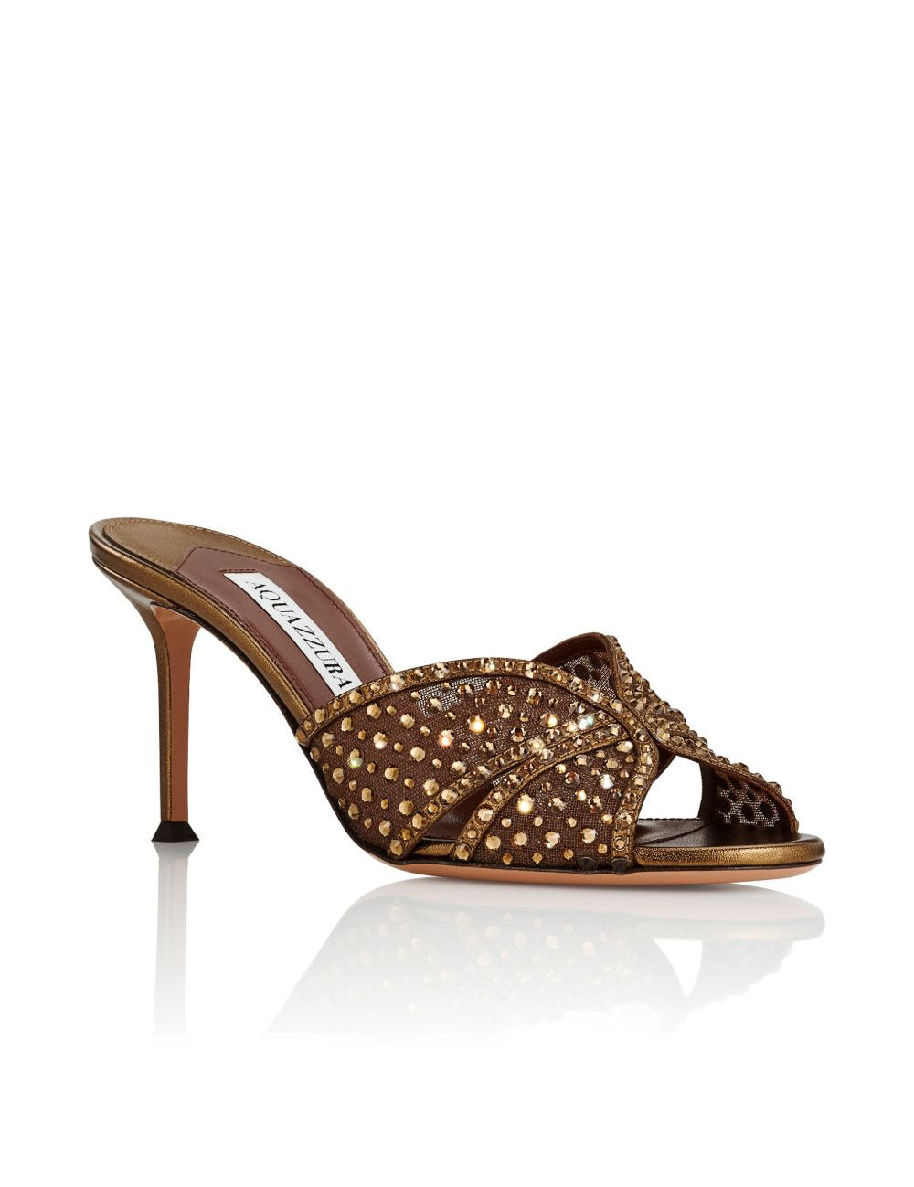 Mules crystal lover in marrone Aquazzura - donna 