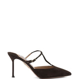 Mules a punta sorbonne in marrone Aquazzura - donna 
