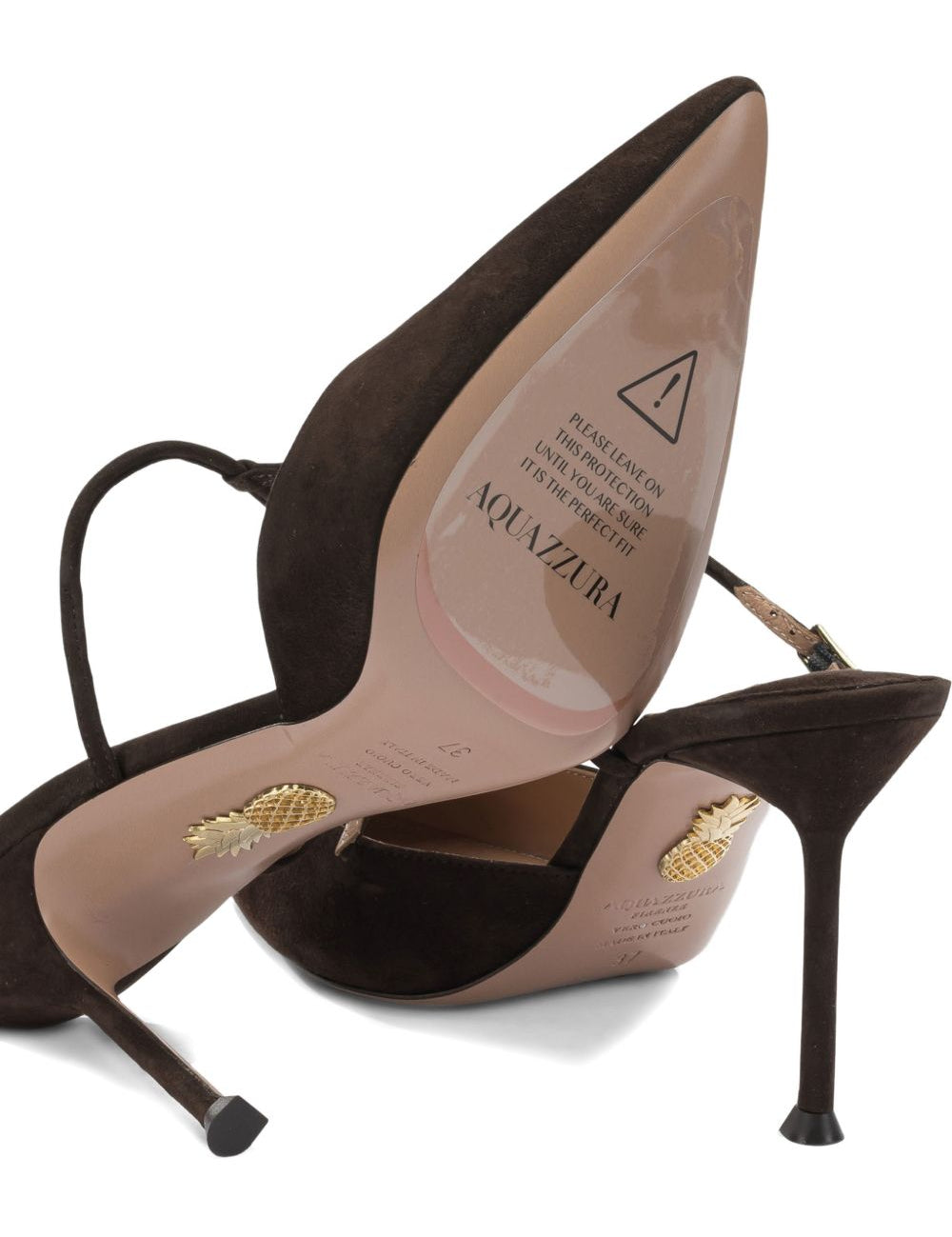 Mules a punta sorbonne in marrone Aquazzura - donna 