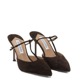 Mules a punta sorbonne in marrone Aquazzura - donna 