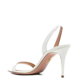 Sandali in pelle con cinturino 90mm so nude in bianco Aquazzura - donna 