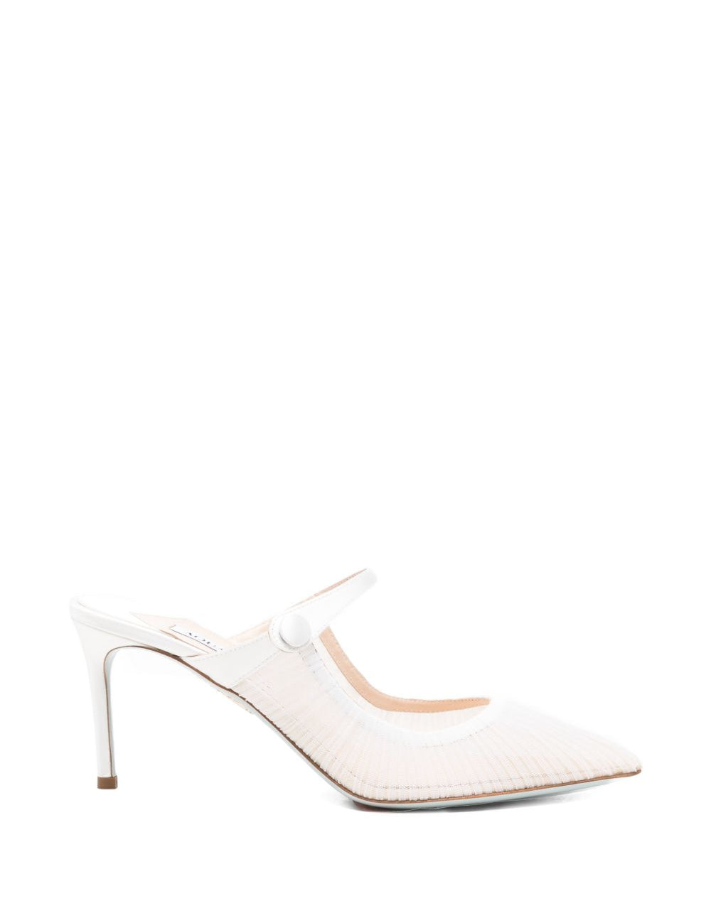 Mules in voile plissettato in bianco Aquazzura - donna 