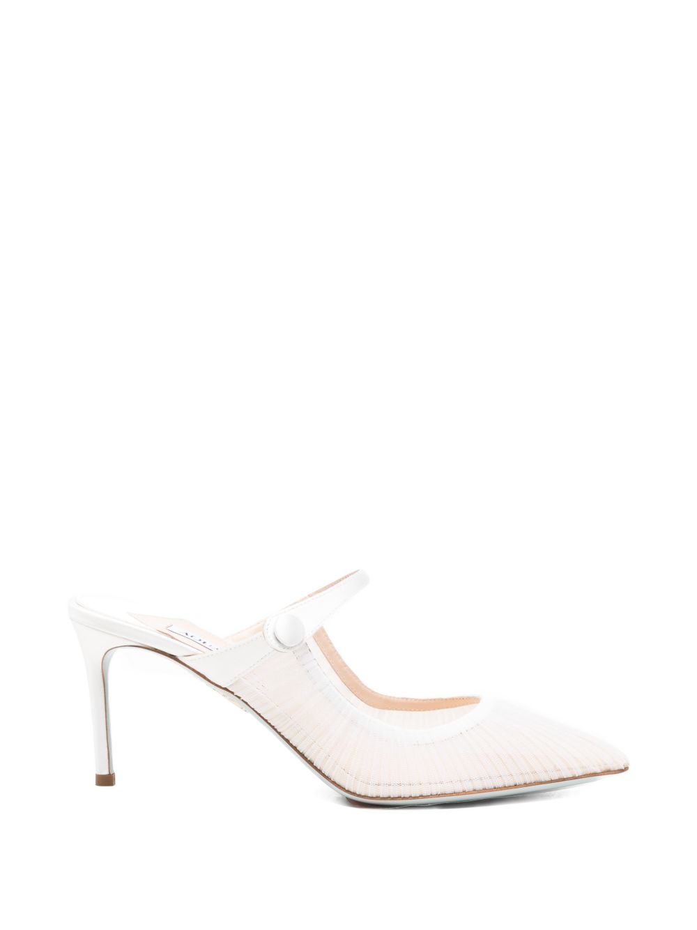 Mules in voile plissettato in bianco Aquazzura - donna 