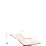 Mules in voile plissettato in bianco Aquazzura - donna 