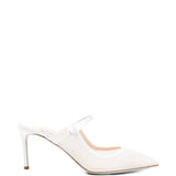 Mules in voile plissettato in bianco Aquazzura - donna 