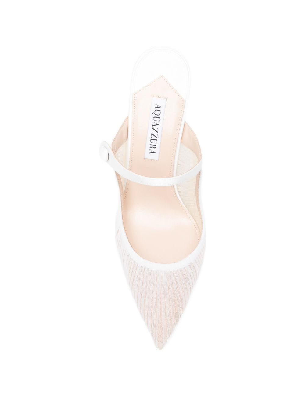 Mules in voile plissettato in bianco Aquazzura - donna 