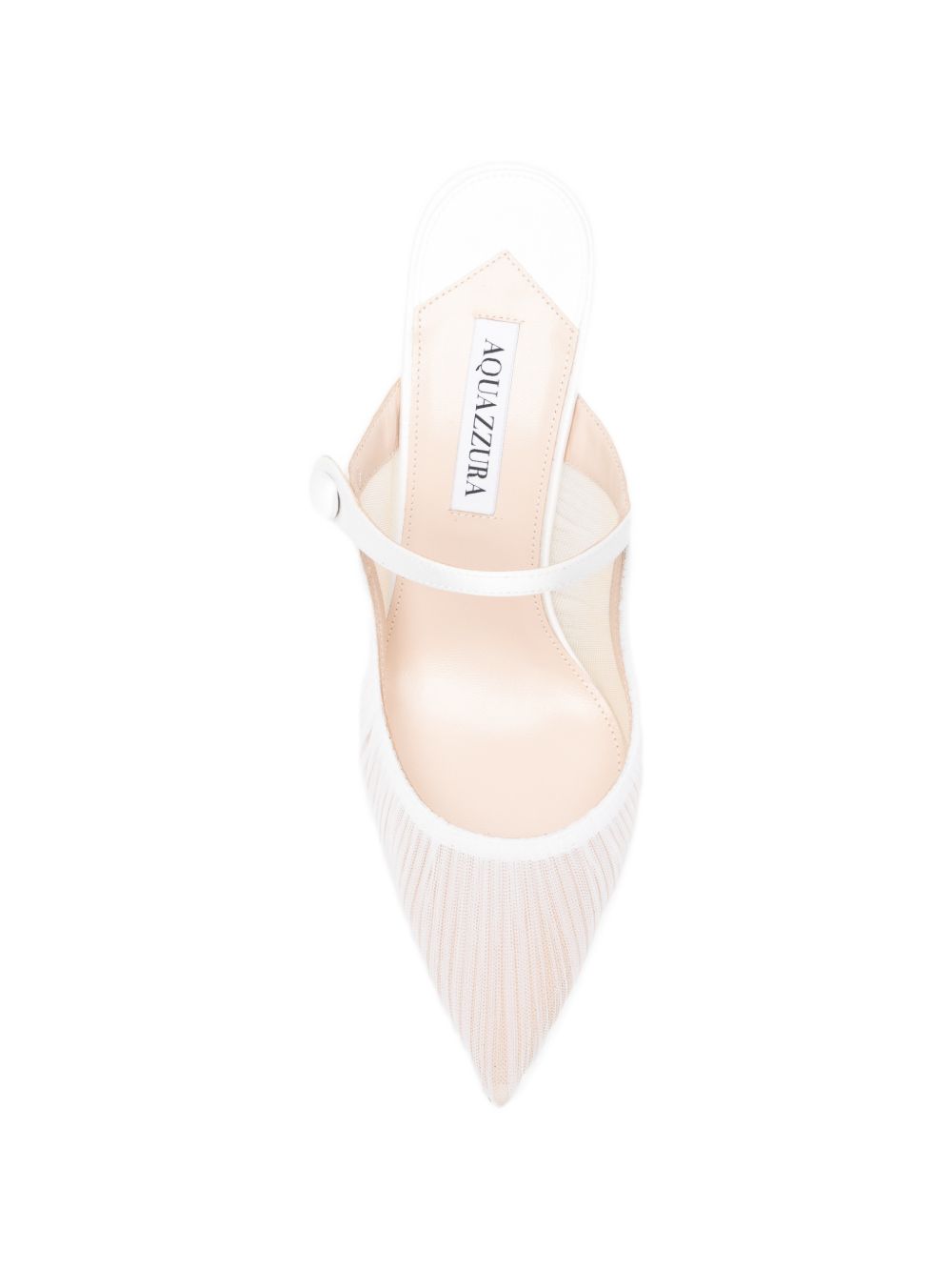 Mules in voile plissettato in bianco Aquazzura - donna 