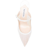 Mules in voile plissettato in bianco Aquazzura - donna 