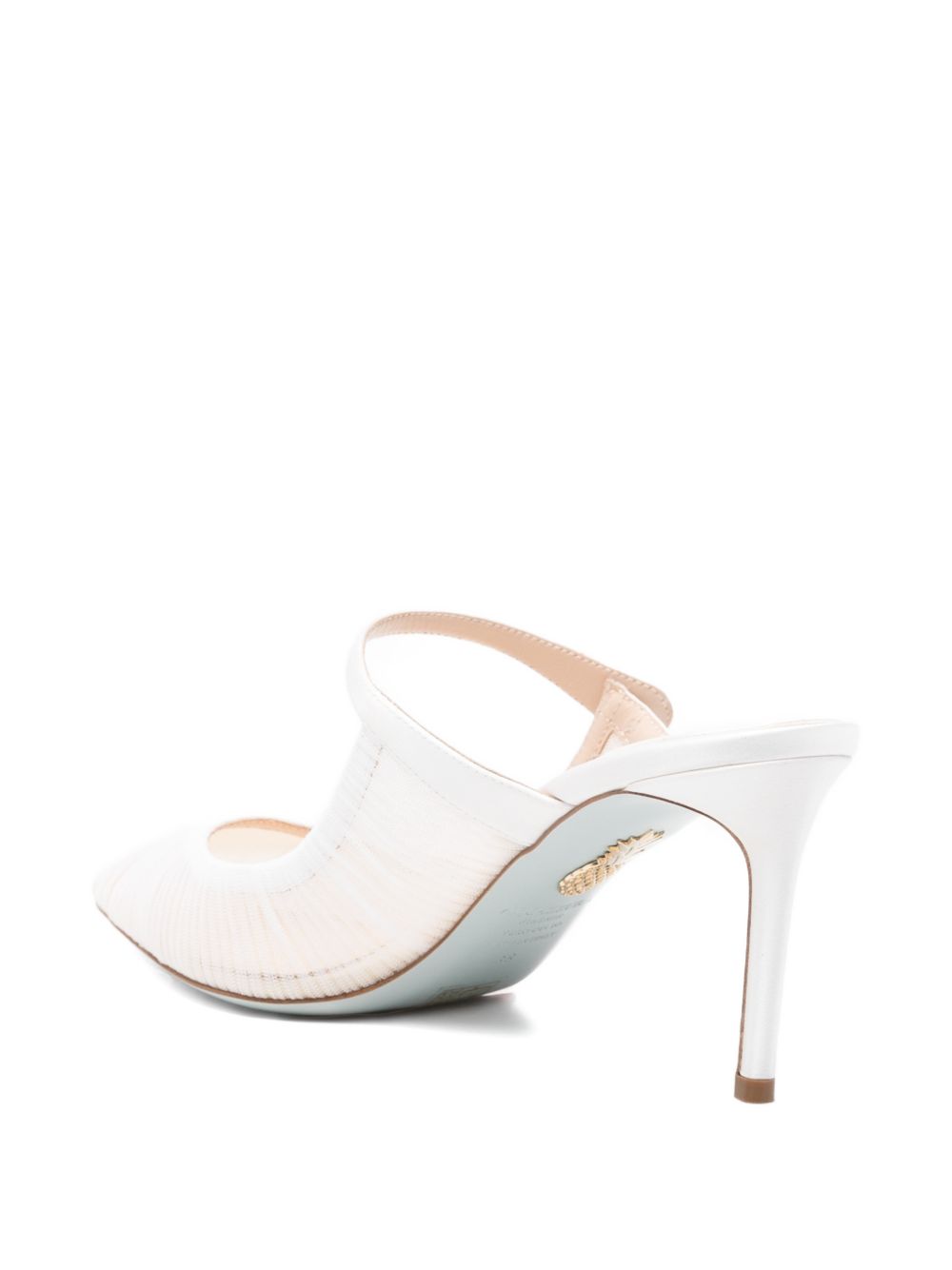 Mules in voile plissettato in bianco Aquazzura - donna 