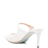 Mules in voile plissettato in bianco Aquazzura - donna 