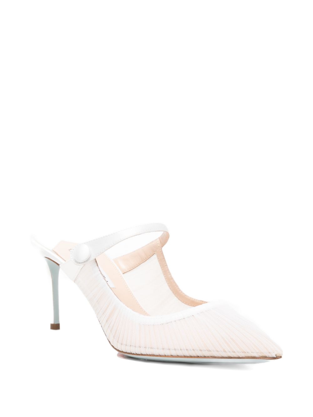 Mules in voile plissettato in bianco Aquazzura - donna 