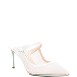 Mules in voile plissettato in bianco Aquazzura - donna 