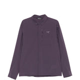 Giacca camicia con tasca con zip e logo ricamato in viola Arc'teryx - uomo 