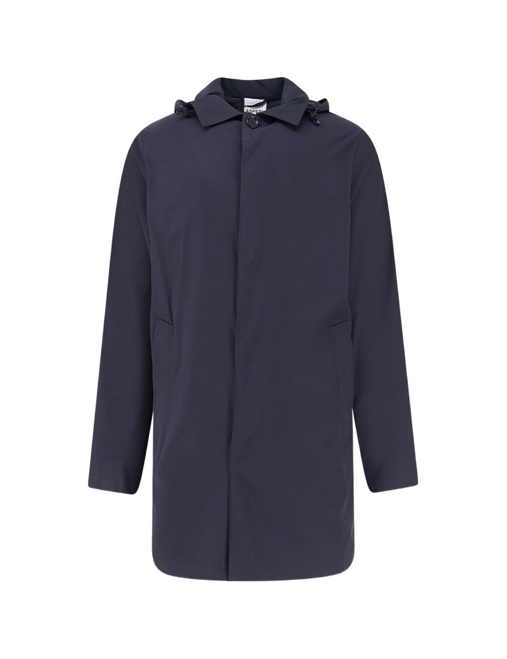 Cappotto impermeabile con cappuccio rimovibile in blu Aspesi - uomo 
