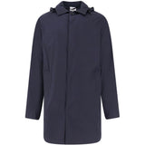 Cappotto impermeabile con cappuccio rimovibile in blu Aspesi - uomo 
