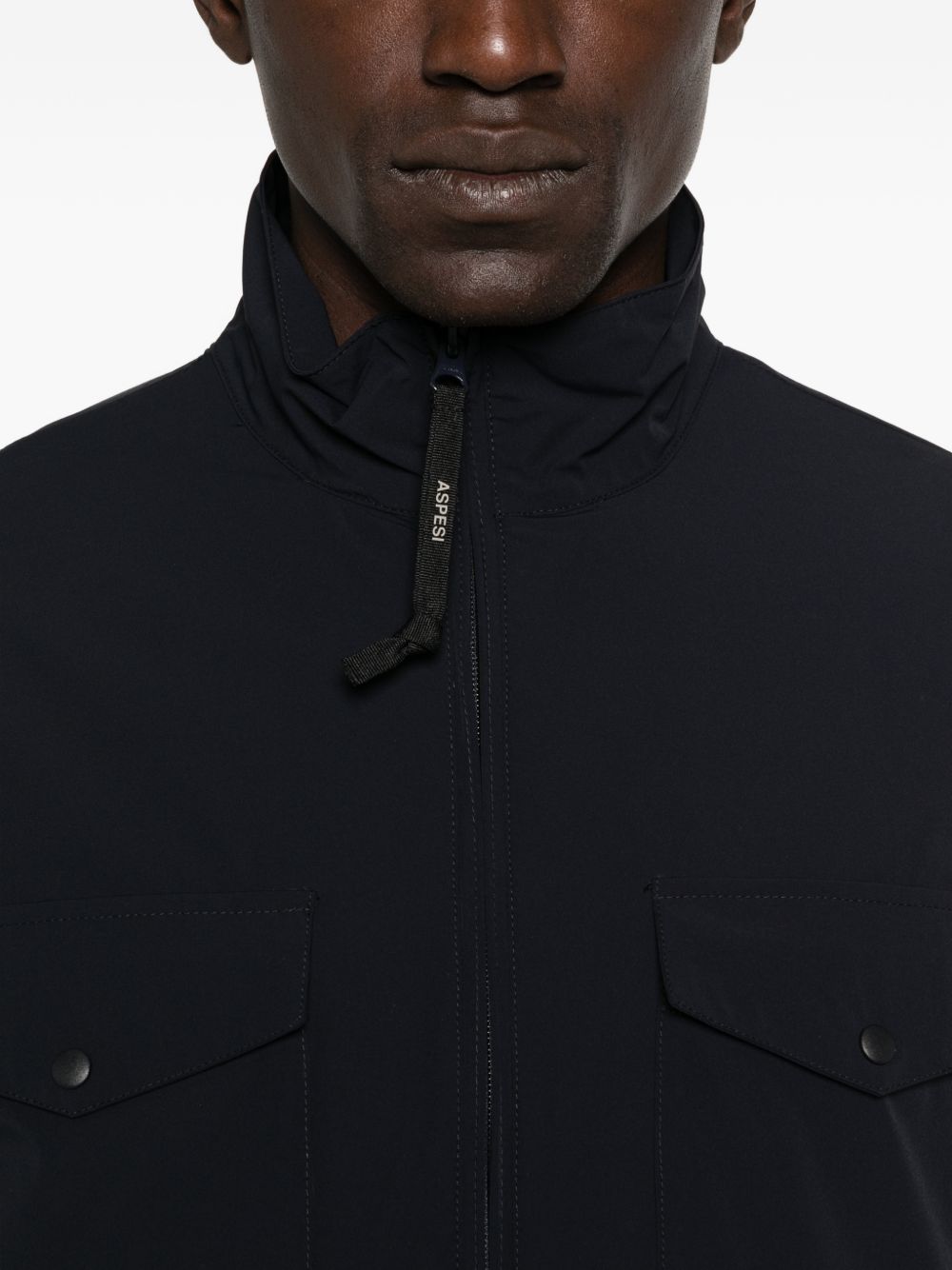 Giacca con zip e tasche sul petto in blu Aspesi - uomo 