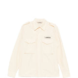 Camicia con patch logo e epaulette in avorio Aspesi - uomo 