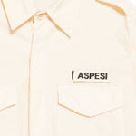Camicia con patch logo e epaulette in avorio Aspesi - uomo 