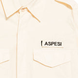 Camicia con patch logo e epaulette in avorio Aspesi - uomo 