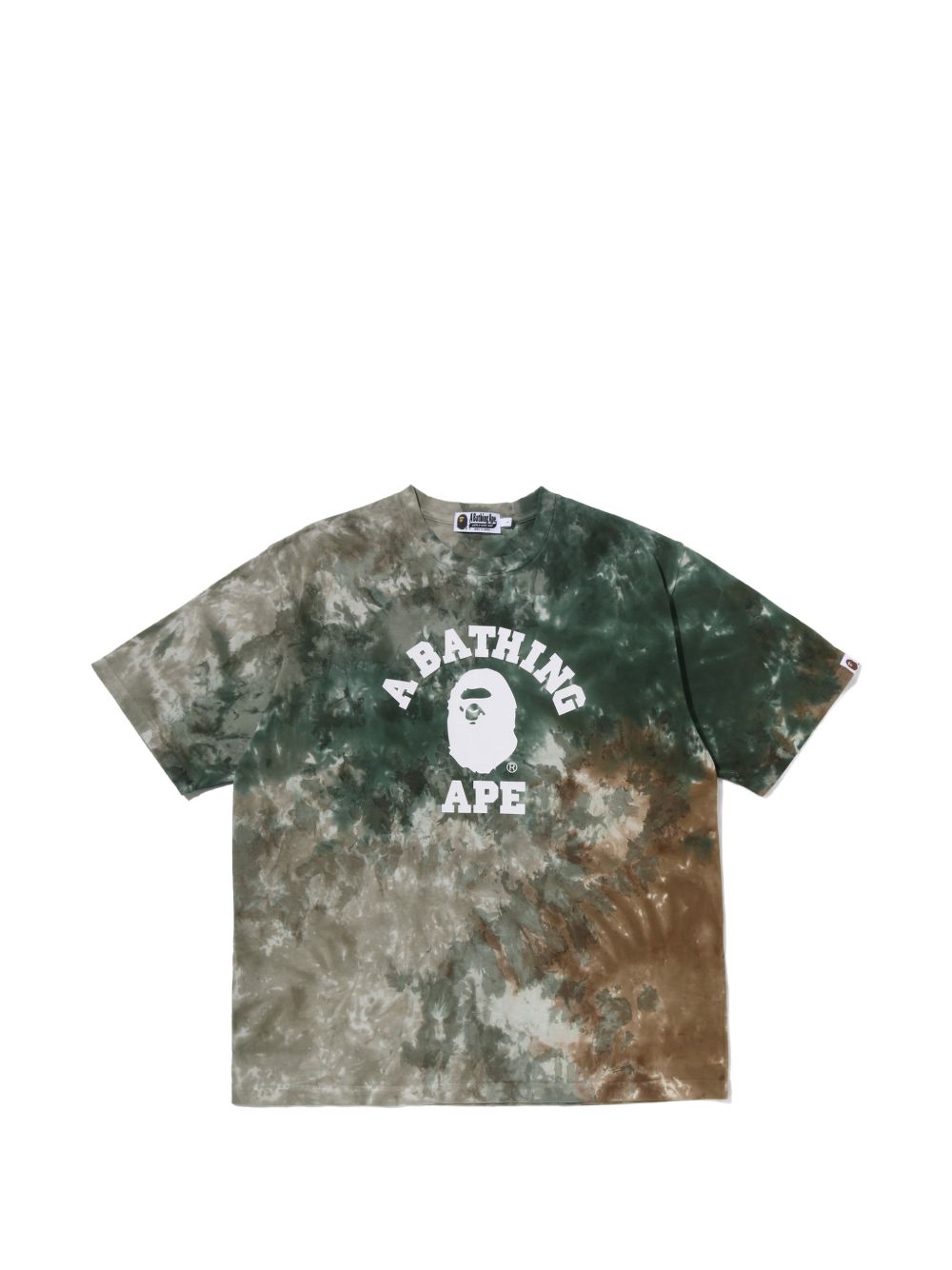 T-shirt con stampa logo tie-dye multicolore 