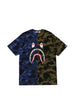 Men's A bathing ape cotton t-shirt with blue and green camouflage print