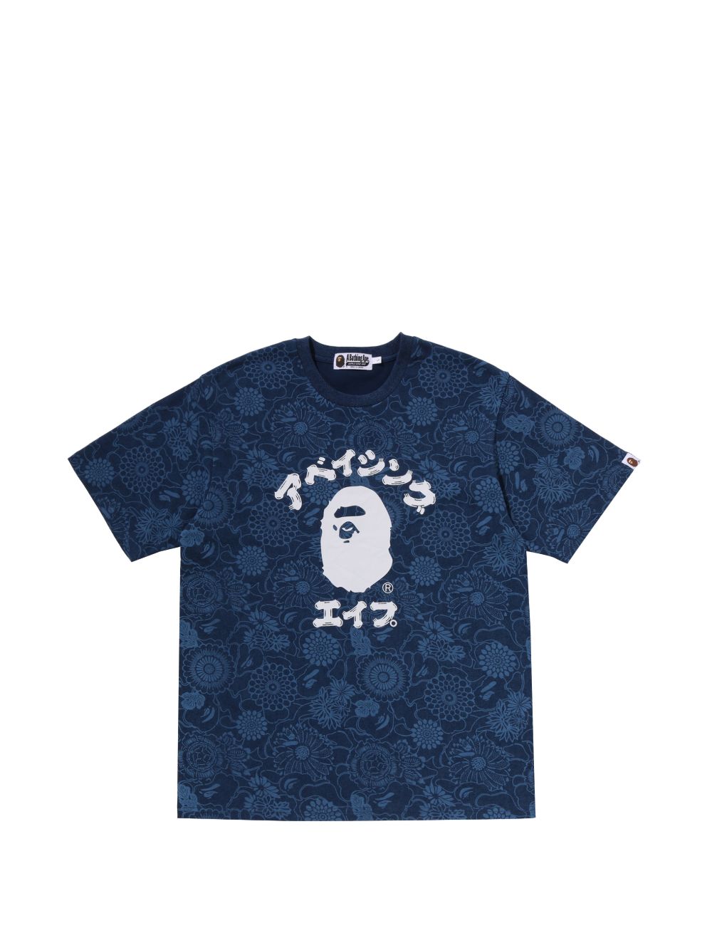 T-shirt con stampa in blu A bathing ape - uomo 