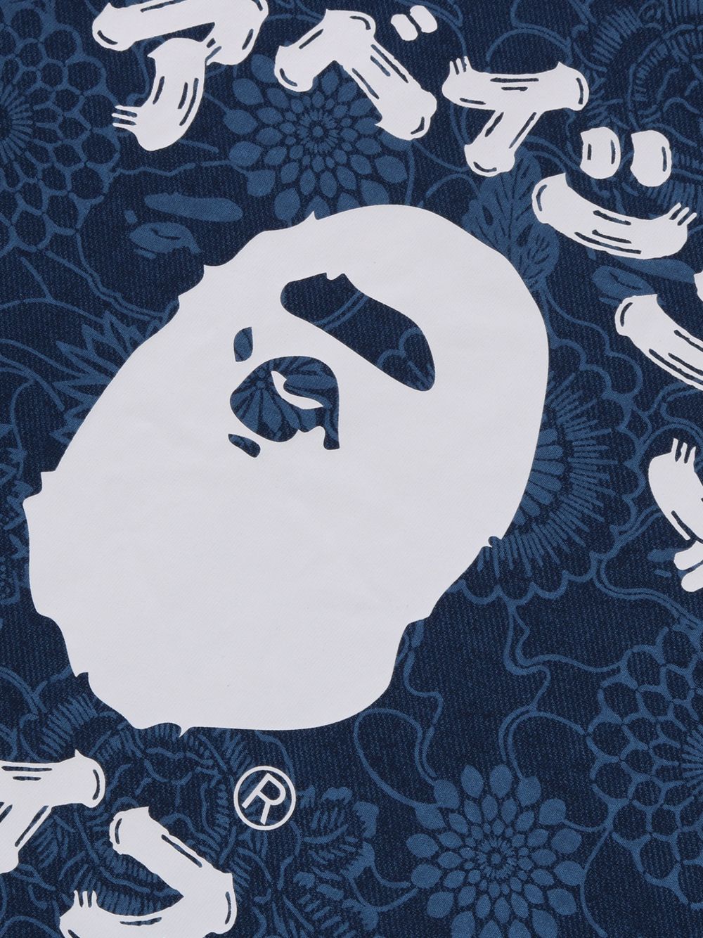 T-shirt con stampa in blu A bathing ape - uomo 