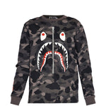 T-shirt con stampa mimetica e dettagli squalo in nero A bathing ape - uomo 