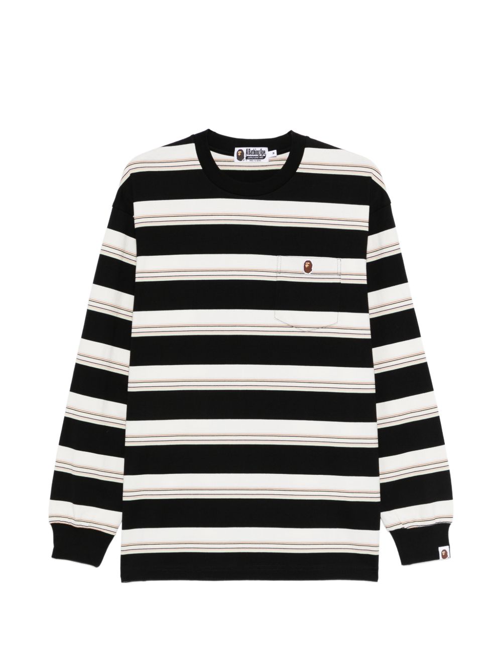 T-shirt a righe a maniche lunghe multicolore A bathing Ape - uomo 