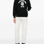Felpa con stampa logo in nero A bathing ape - uomo 