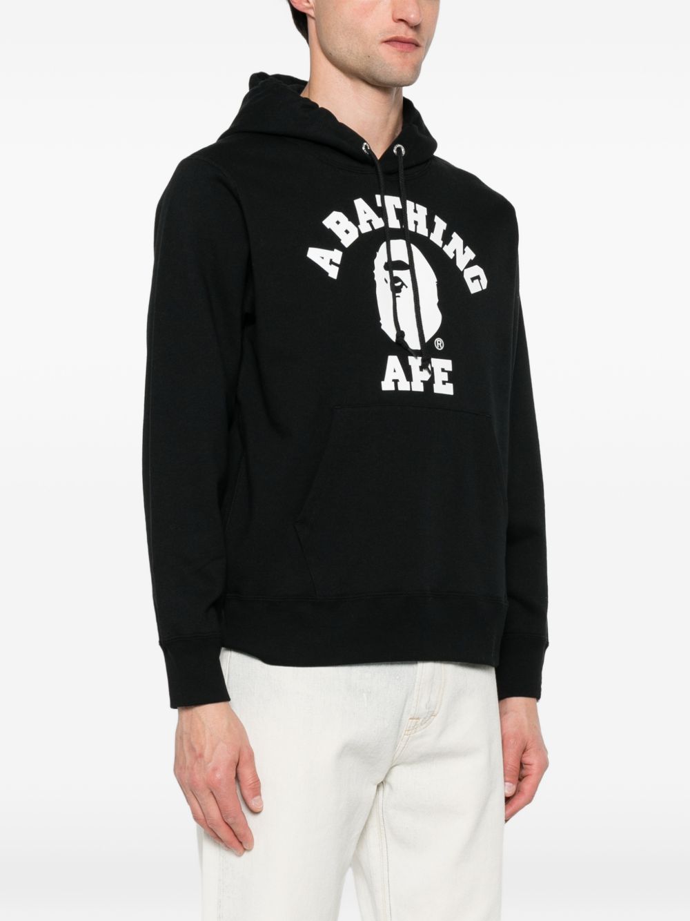 Felpa con stampa logo in nero A bathing ape - uomo 