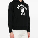 Felpa con stampa logo in nero A bathing ape - uomo 