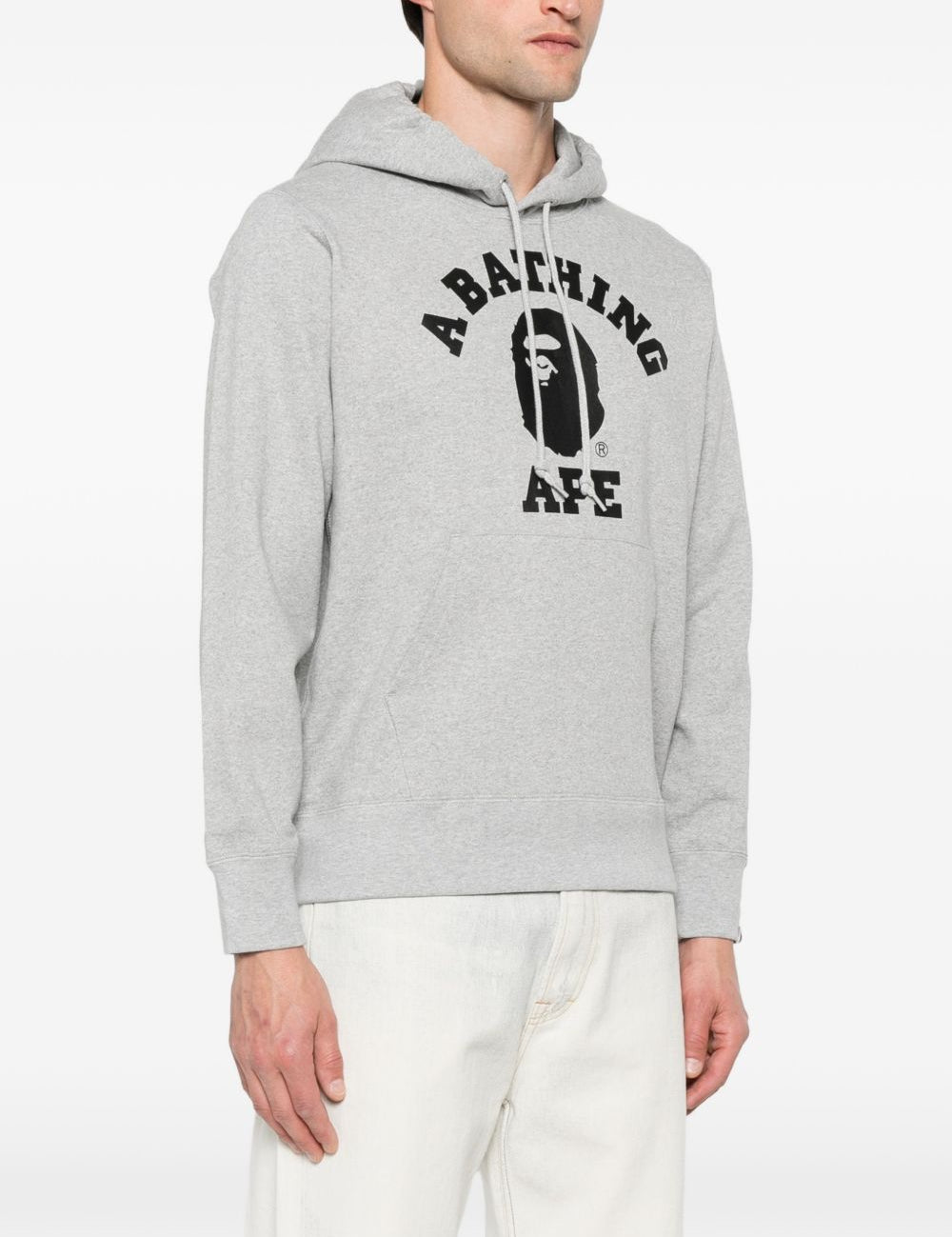 Felpa con stampa logo in grigio A bathing ape - uomo 