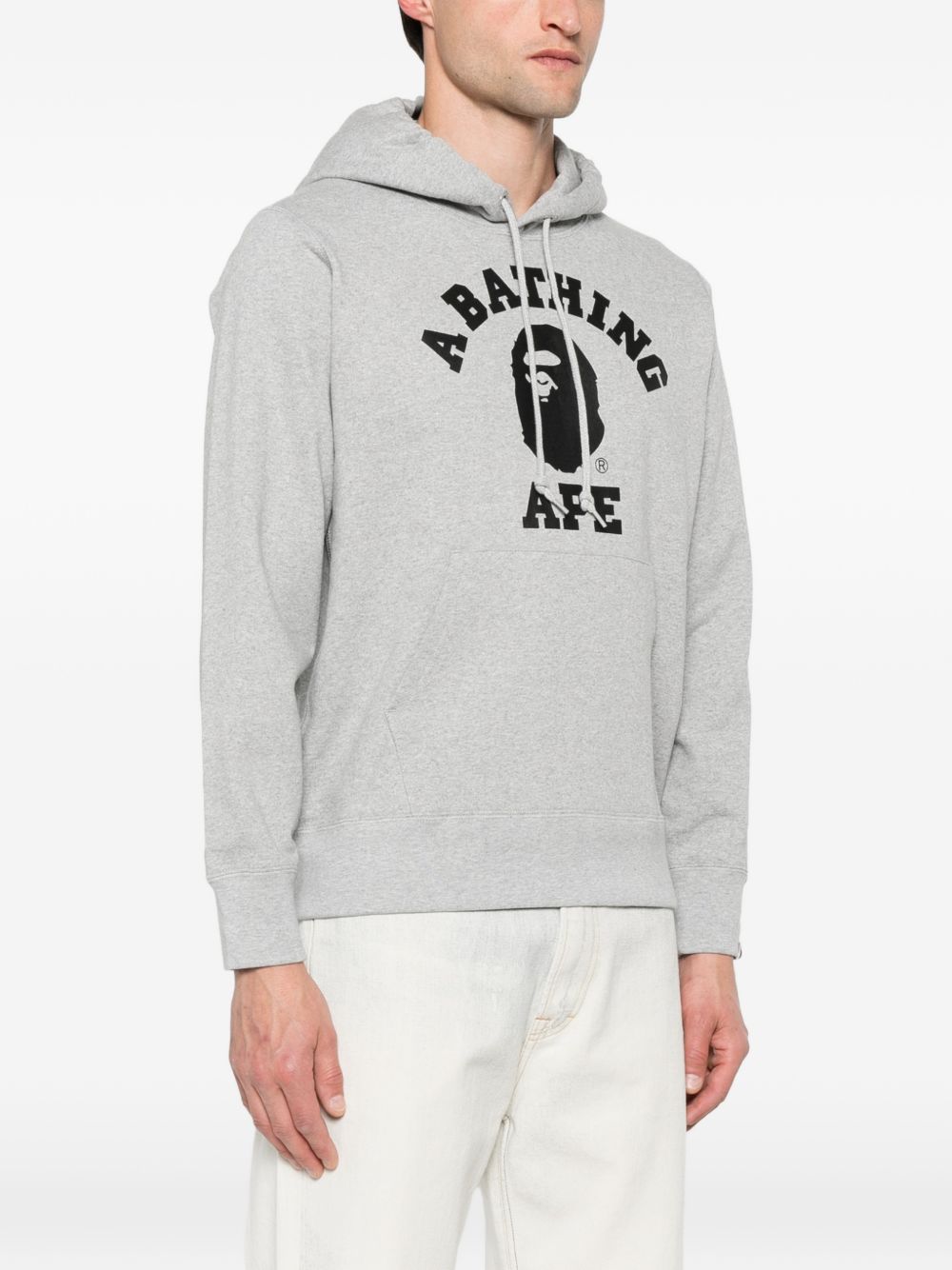 Felpa con stampa logo in grigio A bathing ape - uomo 