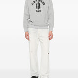 Felpa con stampa logo in grigio A bathing ape - uomo 