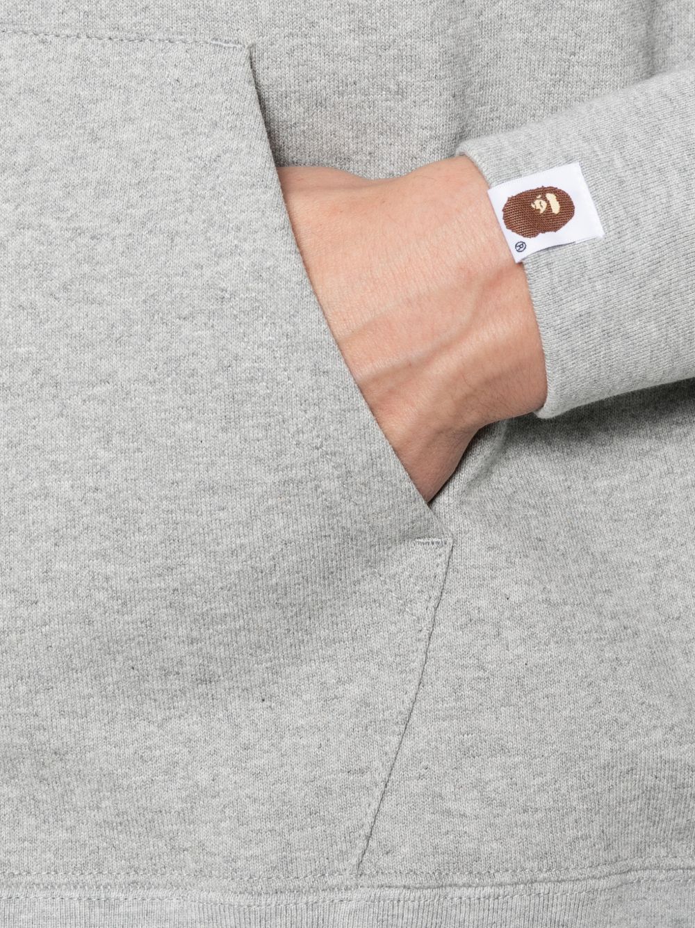 Felpa con stampa logo in grigio A bathing ape - uomo 