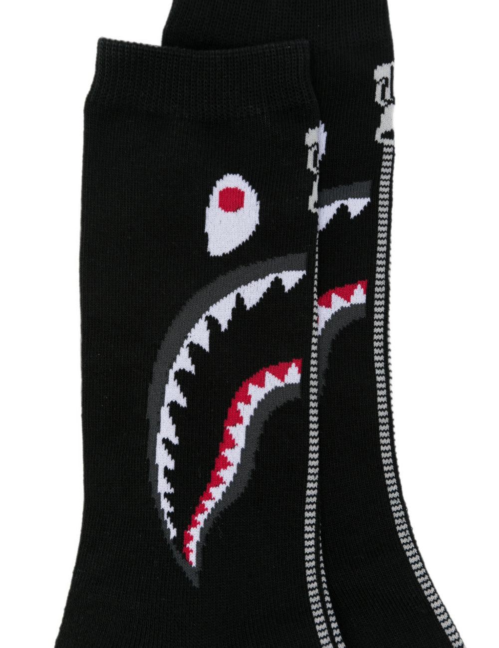 Calzini con ricamo Shark in nero 